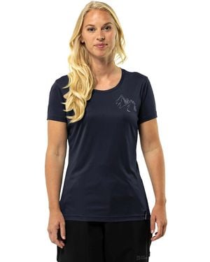 Jack Wolfskin Peak Graphic Short Sleeve T-Shirt - Blue