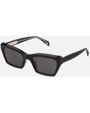 Police Acetate Bracelet Watch With Dial Sunglasses - Black