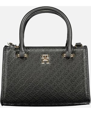 Tommy Hilfiger Sleek 2-Handle Bag With Adjustable Strap - Black