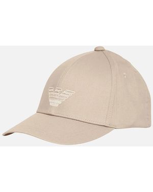 Emporio Armani Embroidered Eagle Logo Cap - Natural