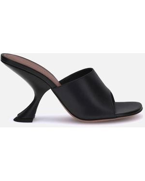 AMINA MUADDI Taylor Sandals With Geometric Heel - Black