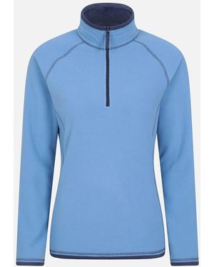 Mountain Warehouse Ladies Montana Half Zip Fleece Top - Blue