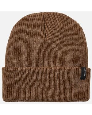 Brixton Heist Rib Knit Beanie - Brown