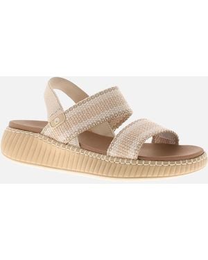Jana Wedge Sandals Pam Elasticated Uk Size - Natural