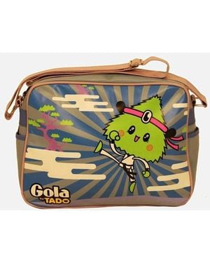 Gola Printed Shoulder Bag With Adjustable Strap And Multiple Pockets - Grey