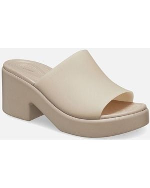Crocs™ Brooklyn Slide Heel Taupe Sandals - Natural