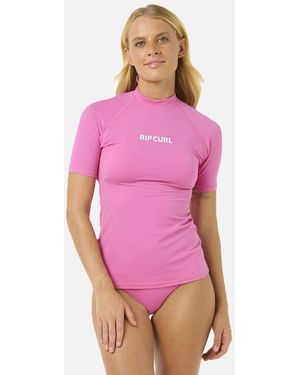 Rip Curl Rip Curl Classic Surf Short Sleeve Rash Vest - Black