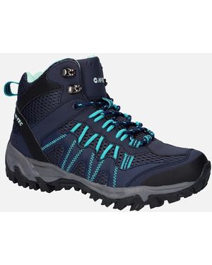 Hi-Tec Jaguar Mid Polyester Sky Captain/Navigate Hiking Boots - Blue