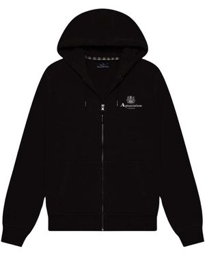Aquascutum Active Small Logo Full-Zip Hoodie - Black