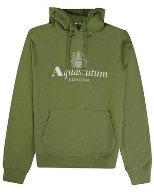 Aquascutum Active Big Logo Hoodie - Green