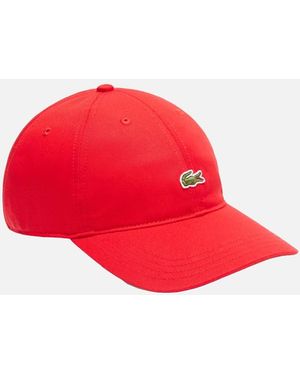 Lacoste Cotton Twill Baseball Cap - Red