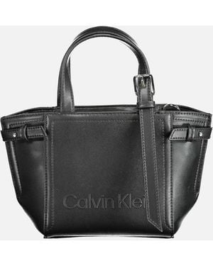 Calvin Klein Sophisticated Handbag With Removable Shoulder Strap And Internal - Black