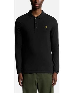Lyle & Scott Polo Shirt Lp400Vog Long Sleeve Summer Casual Cotton Tee - Black