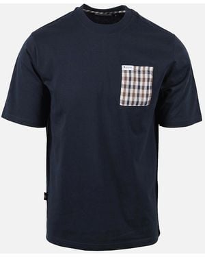 Aquascutum Club Check Pocket T-Shirt - Blue