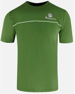 Aquascutum Active Piping Design Army T-Shirt - Green