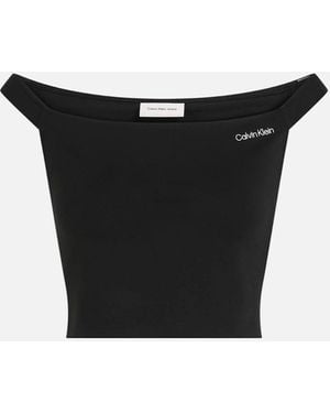 Calvin Klein Sleeveless Boat Neck Top - Black