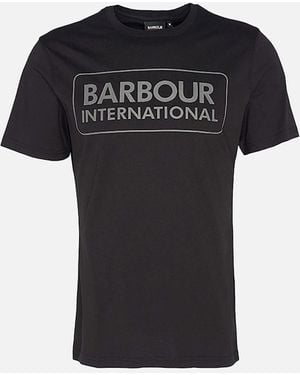 Barbour Essential Large Logo T-Shirt/Pewter - Black