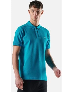 Ma Strum Ss Pique Polo - Blue