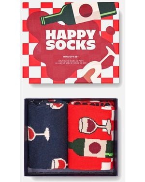 Happy Socks 2-Pack Wine Socks Gift Box - Red