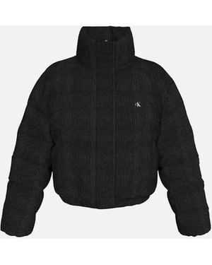 Calvin Klein Corduroy Puffer Jacket With Modern Loose Fit - Black