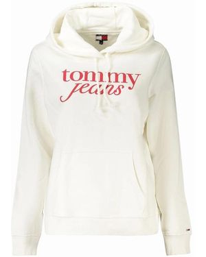 Tommy Hilfiger Hooded Sweatshirt With Bold Front Logo Print - White