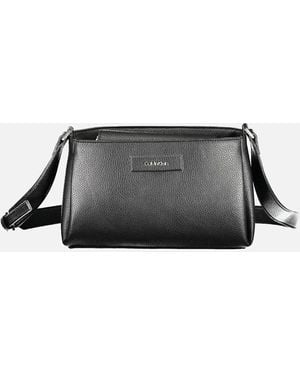 Calvin Klein Recycled Polyester Shoulder Bag With Adjustable Strap - Black