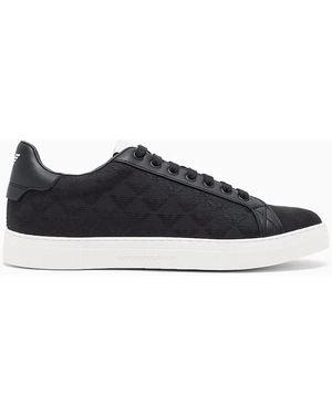 Emporio Armani All Over Eagle Trainers - Blue