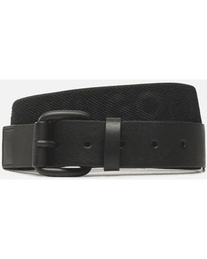 BOSS Logo Print Woven Belt - Black
