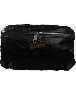 Dolce & Gabbana Adjustable Belt Bag With Leopard Inner Lining - Black