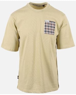 Aquascutum Club Check Pocket T-Shirt - Natural