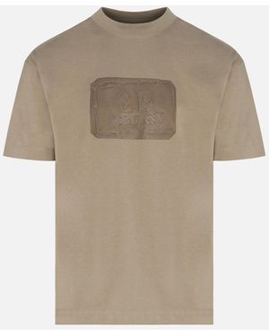 C.P. Company 30/1 Logo Patch T Shirt - Natural