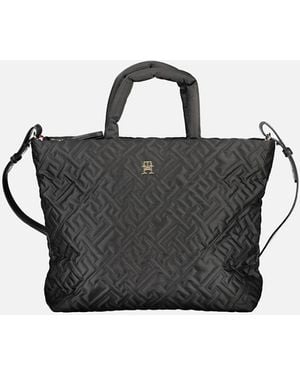 Tommy Hilfiger Recycled Polyester Shoulder Bag With Adjustable Strap By - Black