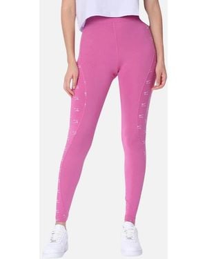 Nike All Over Swoosh Logo Plain Leggings - Pink