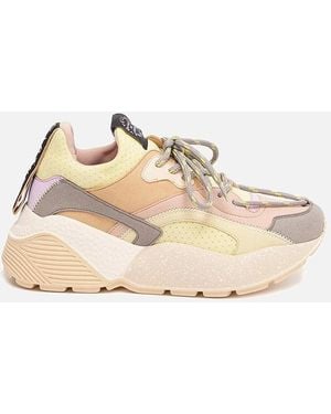 Stella McCartney Faux Leather Lace-Up Perforated Trainers - Natural