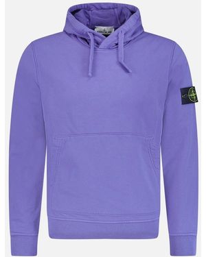 Stone Island Cotton Hooded Sweatshirt - Purple