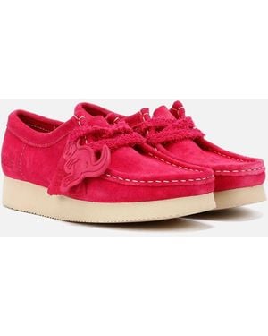 Clarks Originals Wallabee Day Suede Shoes - Red