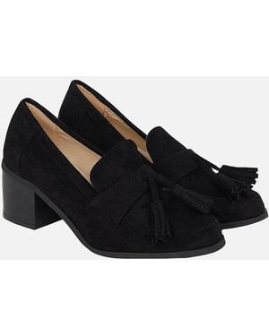 Dorothy Perkins Ladies Lena Block Heel Loafers - Black