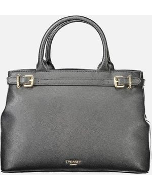 Twinset Sleek Chic Tote Bag With Dual Compartments - Grey