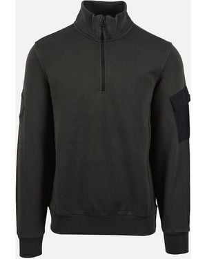 Ma Strum Half Zip Logo Sweat Oil Slick - Black