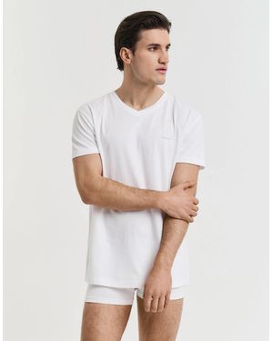 GANT V-Neck T-Shirt 2-Pack - White