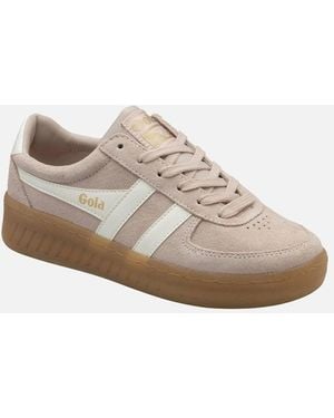 Gola Grandslam Suede Rose/Off Trainers - White