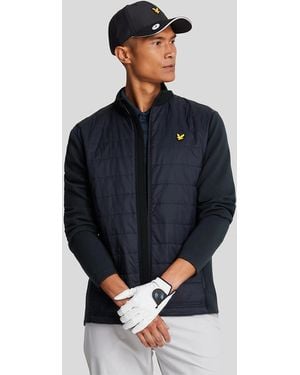 Lyle & Scott Baffle Quilted Golf Full Zip Jacket - Blue