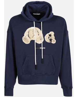 Palm Angels Kill The Bear Spray Paint Hoodie - Blue