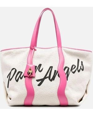 Palm Angels Spacious Tote Bag With Interior Compartment And An Internal Zip Pocket - Pink