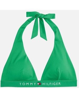 Tommy Hilfiger Th Original Halterneck Bikini Top, Radiant - Green