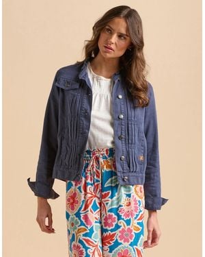Brakeburn Ruffle Neck Jacket - Blue