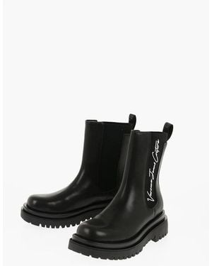 Versace Eco-Leather Logo Print Rugged Sole Trainers - Black