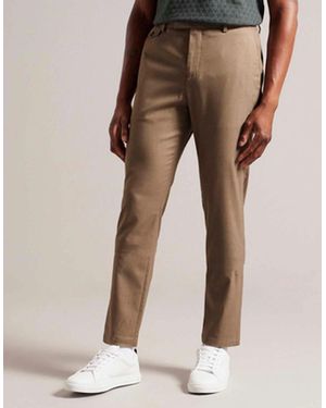 Ted Baker Ngolo Irvine Slim Fit Flannel Trousers - Natural