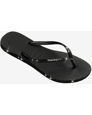 Havaianas Slim Sparkle Flip Flops - Black