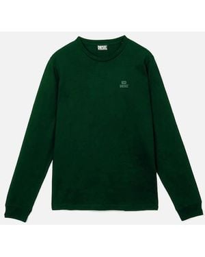 DIESEL Small Monotone Logo Long Sleeve T-Shirt - Green